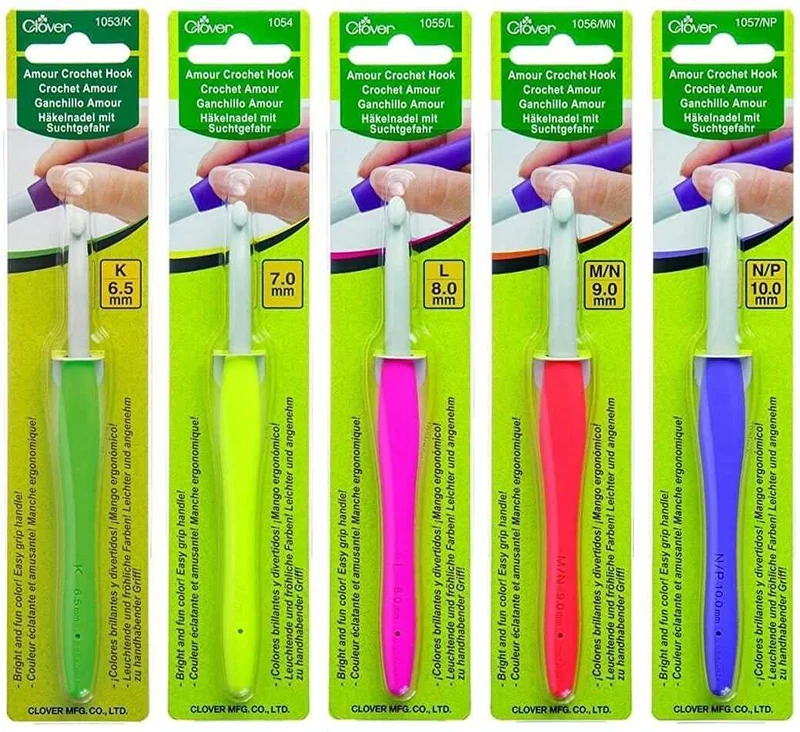 Clover - Amour Crochet Hook individual packages from 0.6 mm to 10 mm