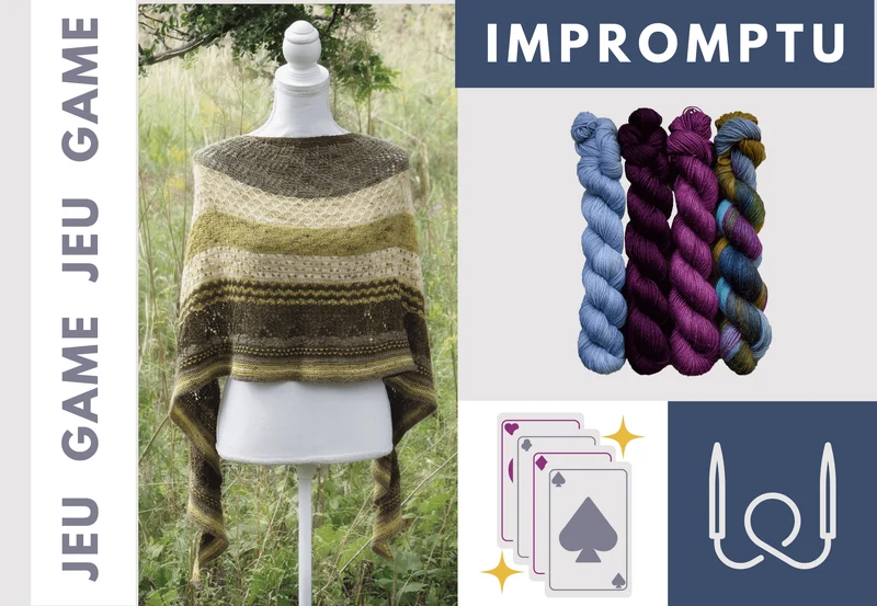 Biscotte's Shawl Knitting Game Kit Played with a Deck of Cards - SUPER SOCK ONLY