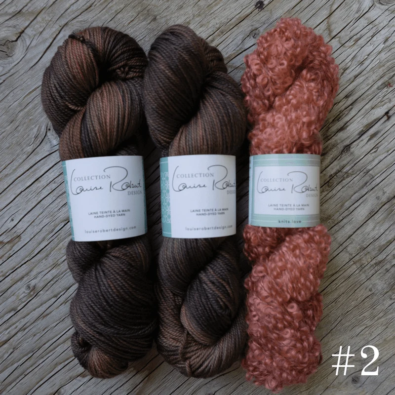 Knitting kit for the shawl Boucles à l'Horizon