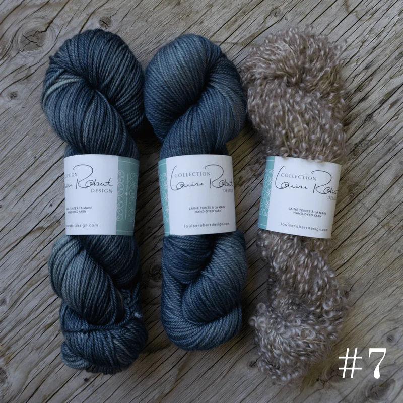 Knitting kit for the shawl Boucles à l'Horizon