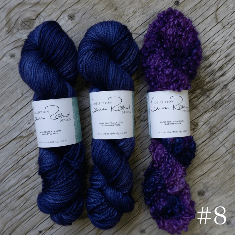 Knitting kit for the shawl Boucles à l'Horizon