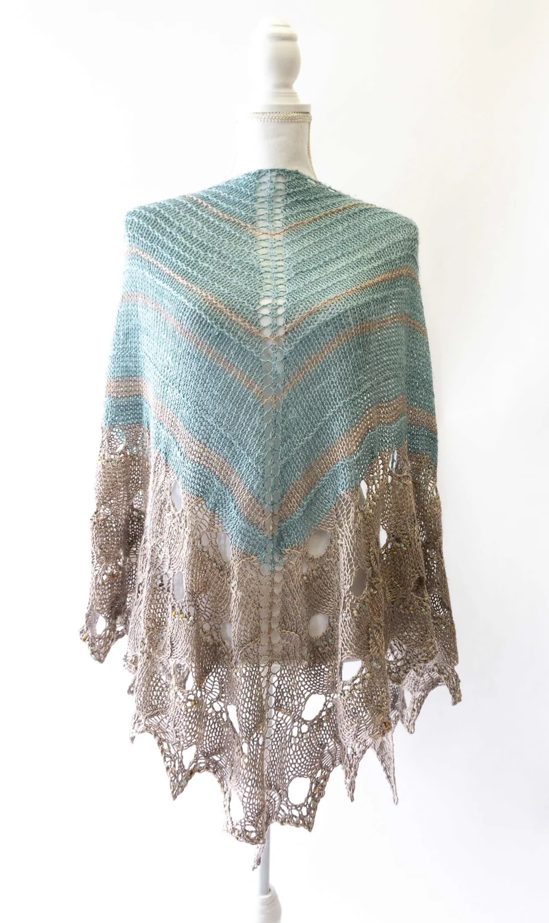Paon d'Or Shawl Seed Beads Knitting Kit
