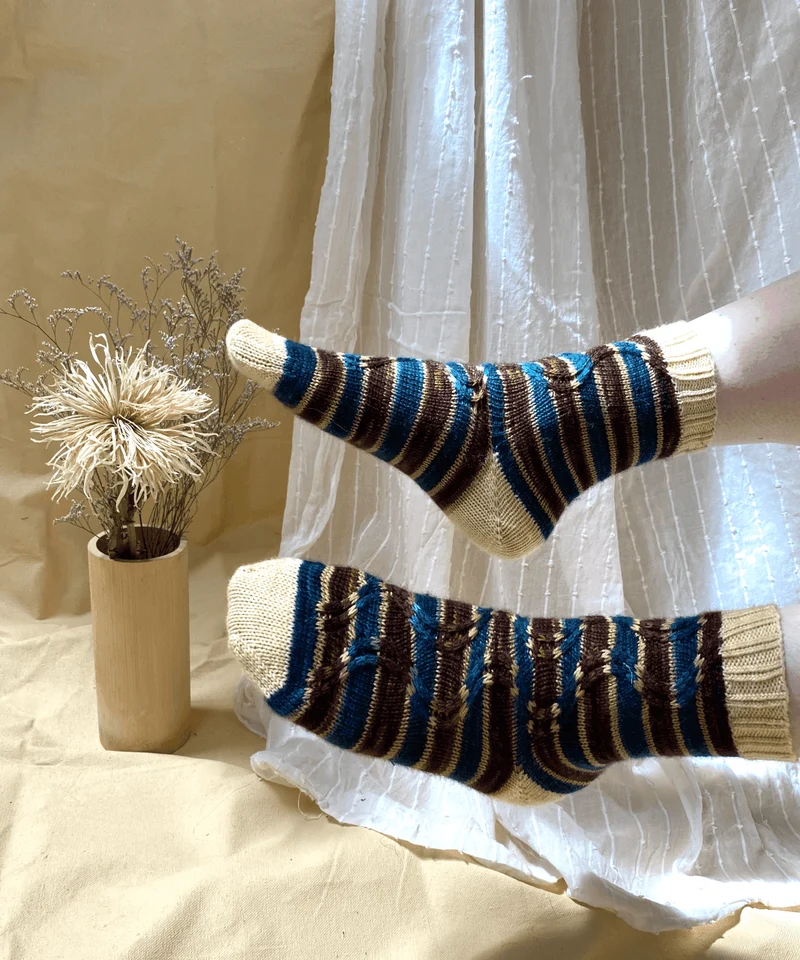 In the Grass Zig-Zag Socks