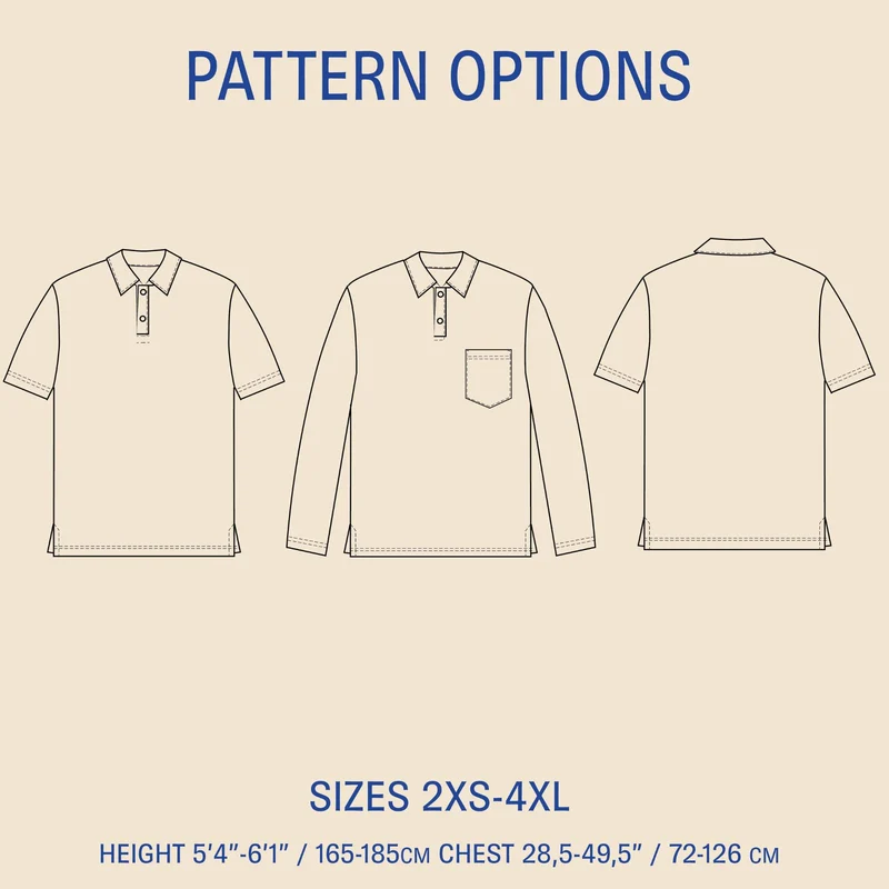 Patron de couture PDF | Polo | Unisexe | Wardobe by Me