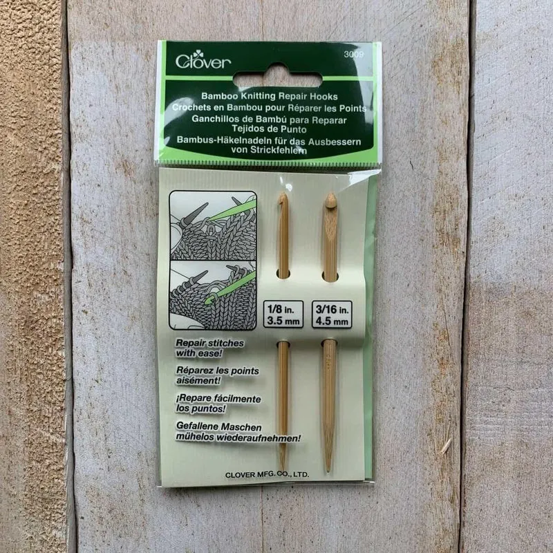 CLOVER Bamboo Knitting Repair Hooks 3009