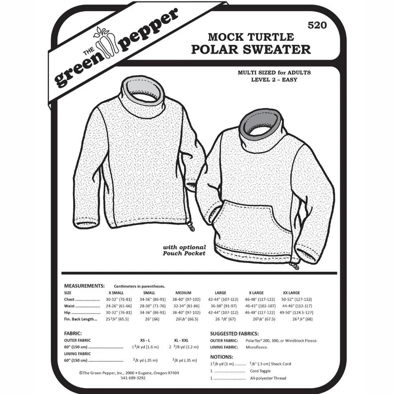PATRON DE COUTURE PDF | Chandail en polar Mock Turtle (adulte) | Unisexe | The Green Pepper