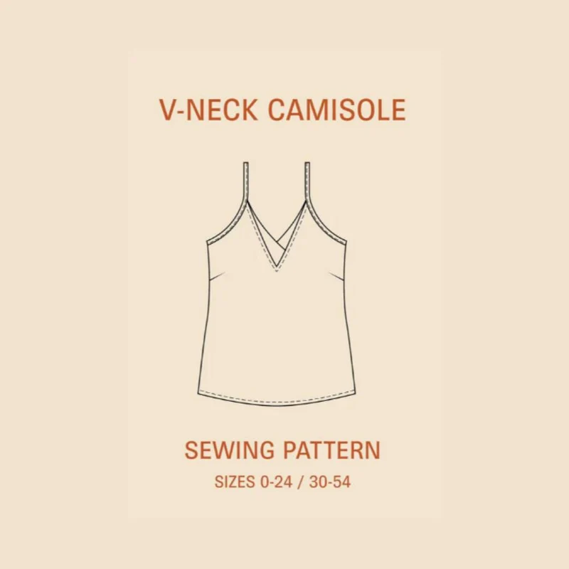 Patron de couture PDF | Camisole à encolure en V | Wardrobe by Me