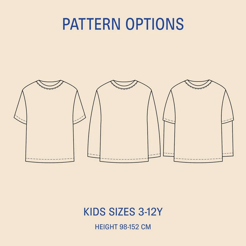 Patron de couture PDF | T-shirt enfant | Wardrobe by Me