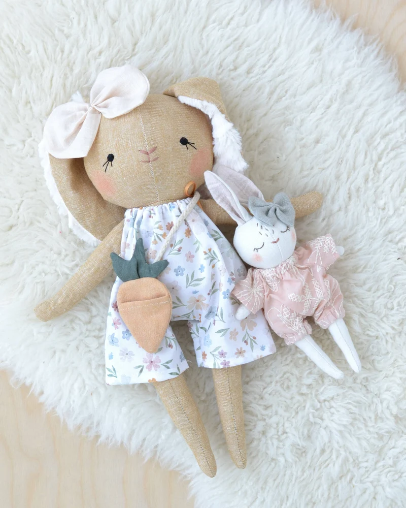 Patron de Couture PDF | Peluche Lapin + Lit Carotte | Mes Petites Lunes