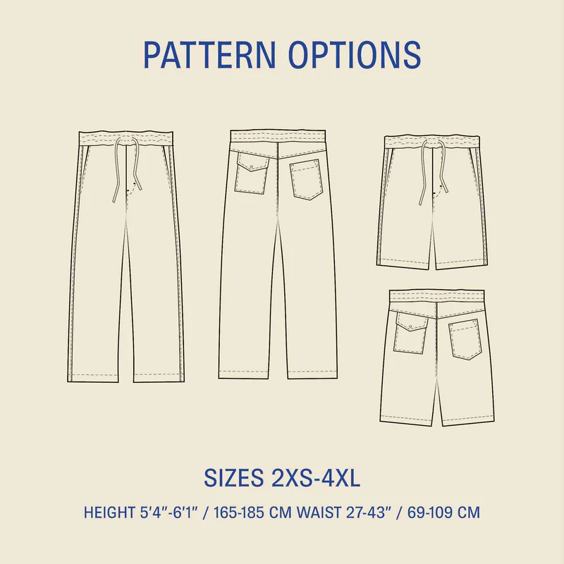 Patron de couture PDF | Pantalon d'été | Wardrobe by Me