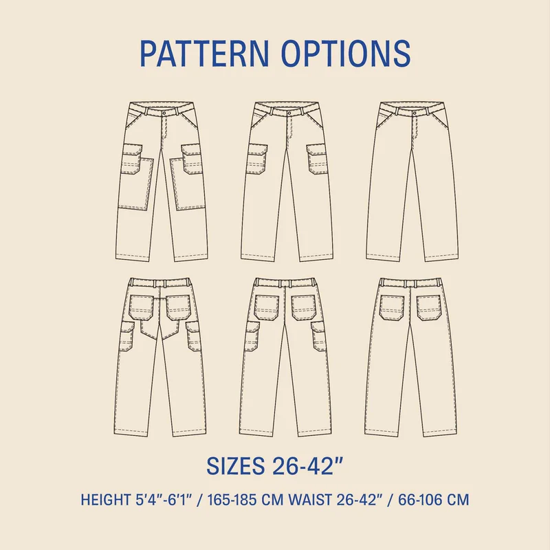 Patron de couture PDF | Wilderness Pants | Unisexe | Wardrobe by Me