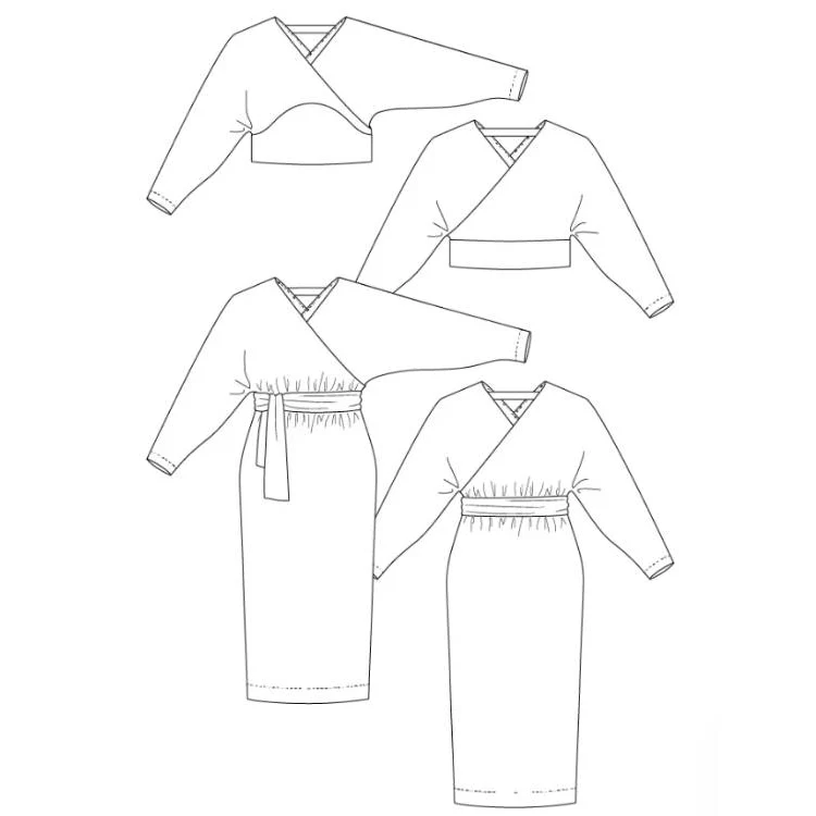 Patron de couture PDF | Pull et robe cache-cœur Kajo | Named Clothing