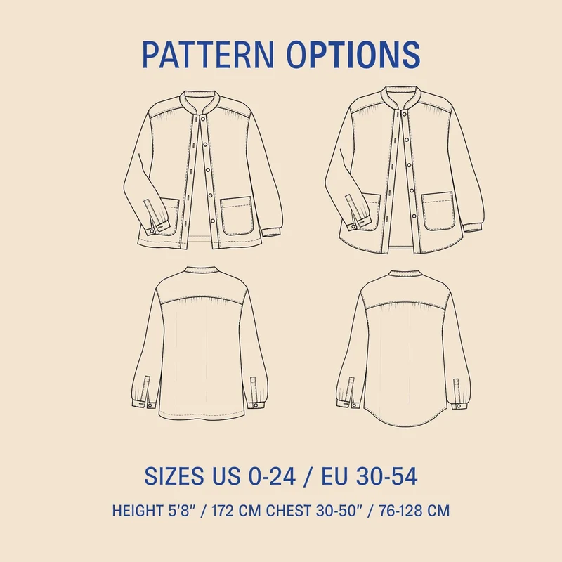 Patron de couture PDF | Veste d'artiste | Wardrobe by Me