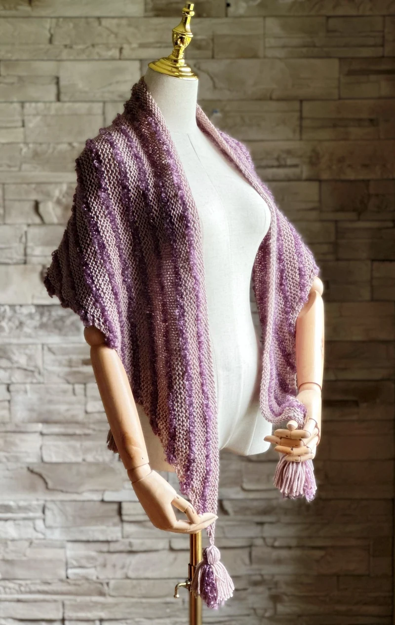 Boucles à l'Horizon'' Shawl Free Knitting Pattern