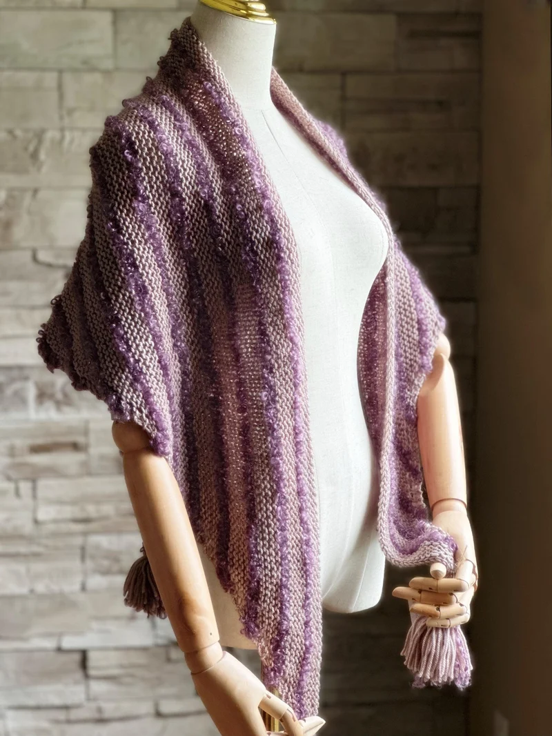 Boucles à l'Horizon'' Shawl Free Knitting Pattern