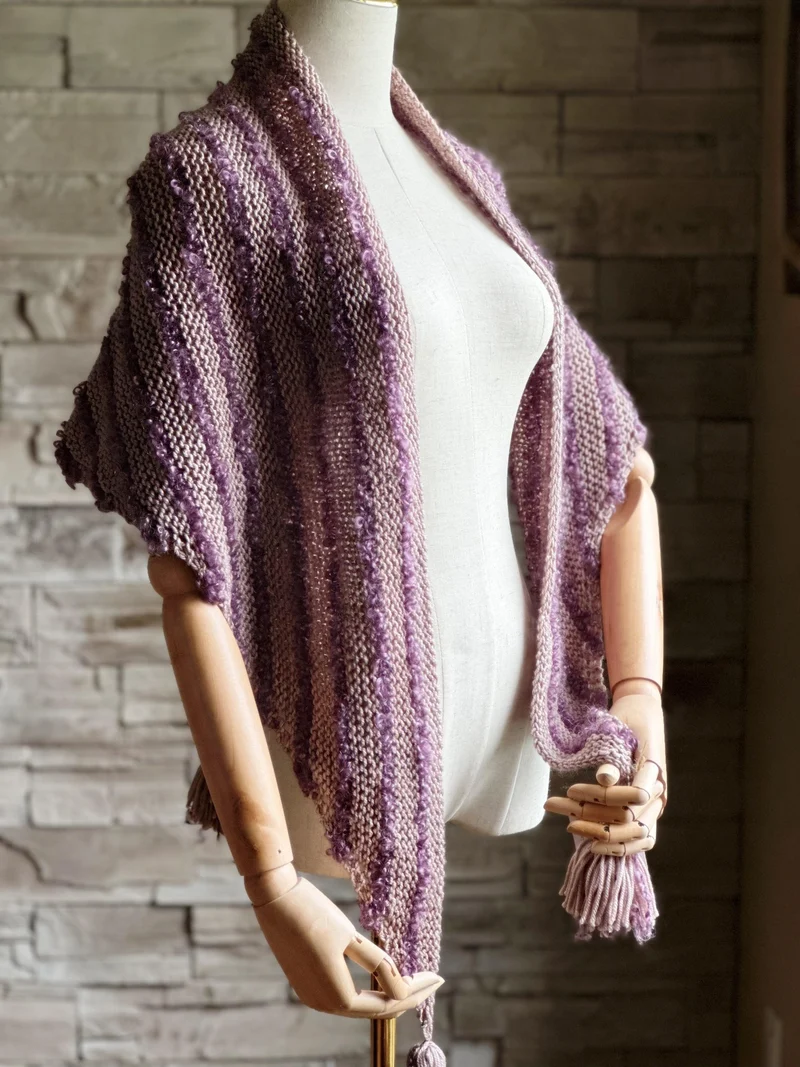 Boucles à l'Horizon'' Shawl Free Knitting Pattern