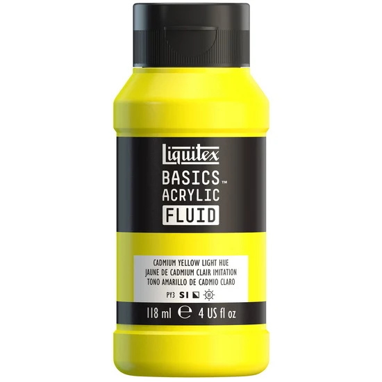 Basics fluid acrylic - 4oz - cadmium yellow light hue