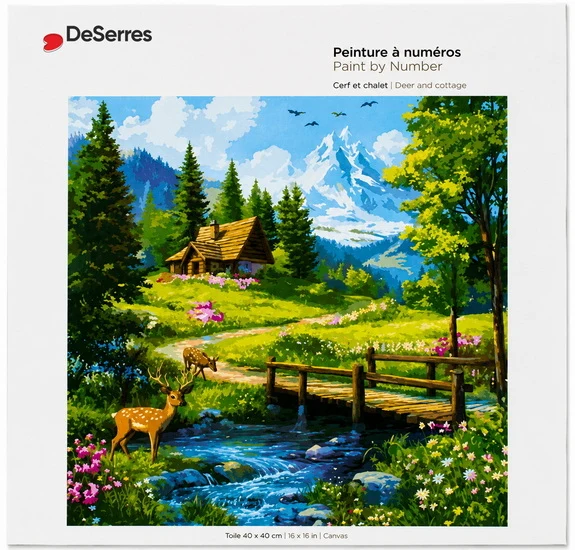 Paint by Numbers Deer and cottage