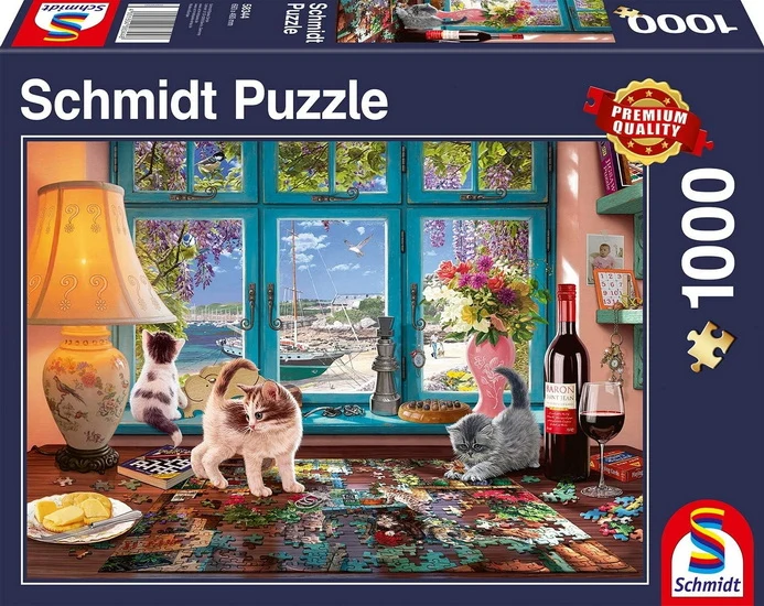 Table avec puzzle et chatons 1000 mcx