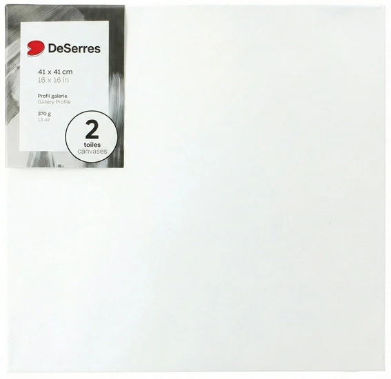 2-Pk gallery canvases 16x16 in 370g/13oz