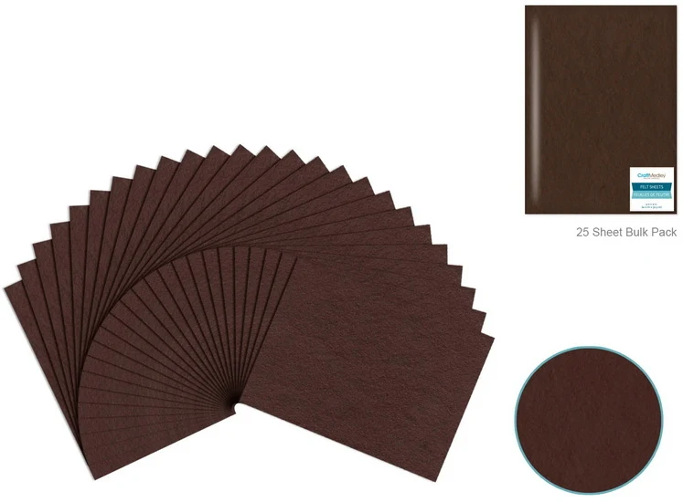 Felt - dark brown - 9x12in