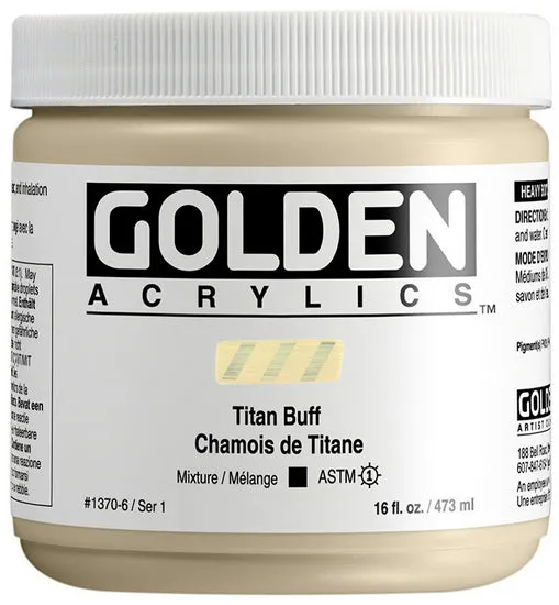 Acrylic heavy body - 16 oz titanium buff s1
