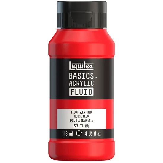 Basics fluid acrylic - 4oz - flurescent red