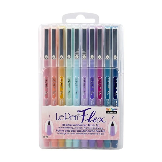 10 Brush markers - lepen - pastel colors