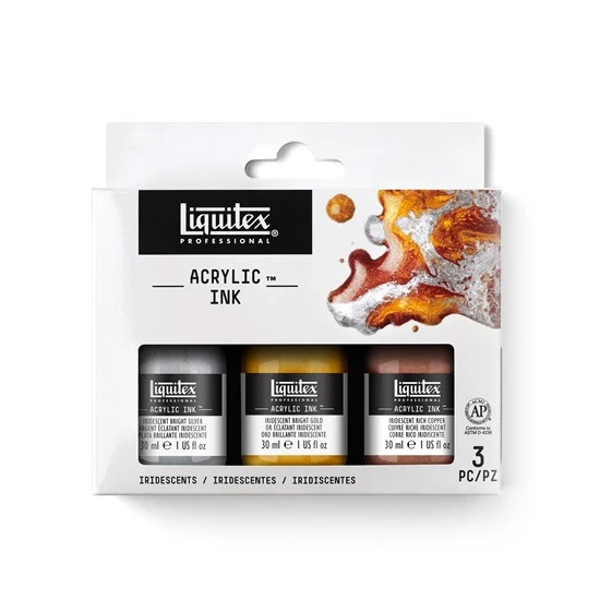 Set of 3 Acrylic ink Irisdescent - 30ml