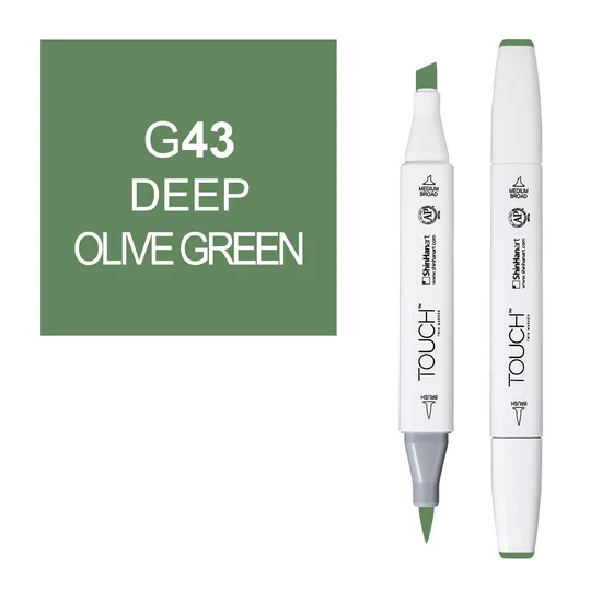 Touch Brush Marker Deep Olive Green