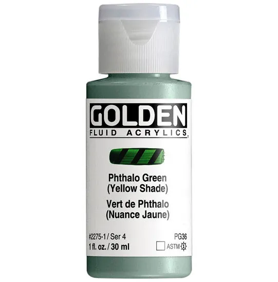 Acrylic fluid - 1 oz phthalo green yellow shade s4