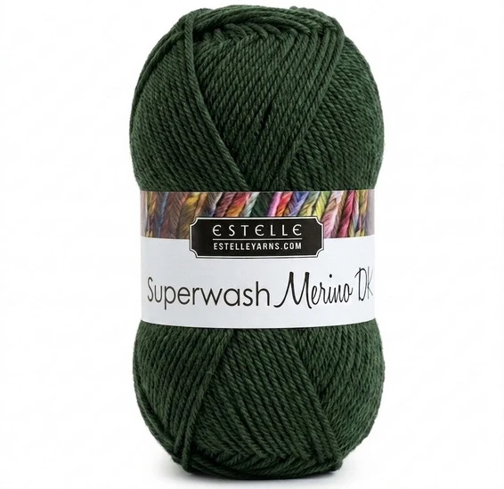 Yarn superwash merino #3 50g forest green heather