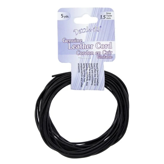 Leather Cord 1.5 mm - BLACK MILLIMETER