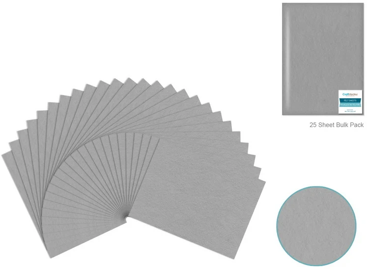 Felt - silver grey - 9x12in