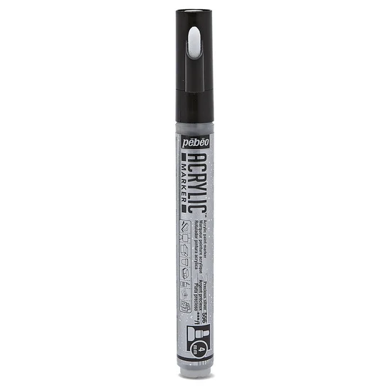 Acrylic marker - decomarker - round 4mm - precious silver