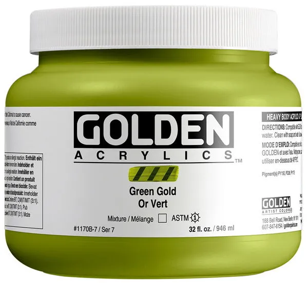 Acrylic heavy body - 32 oz green gold s7