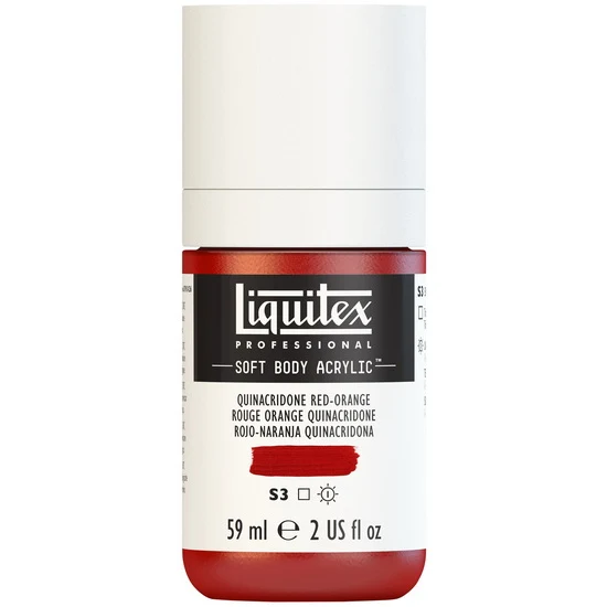 Soft body acrylic - 2oz - quinacridone red orange - s3