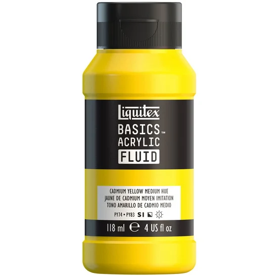 Basics fluid acrylic - 4oz - cadmium yellow medium hue