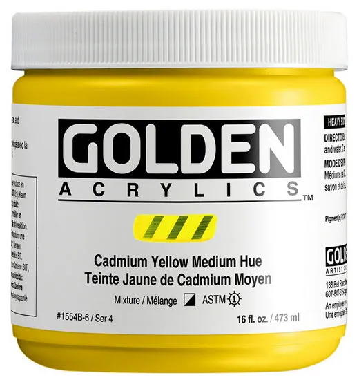 Acrylic heavy body - 16 oz cadmium yellow medium hue s4