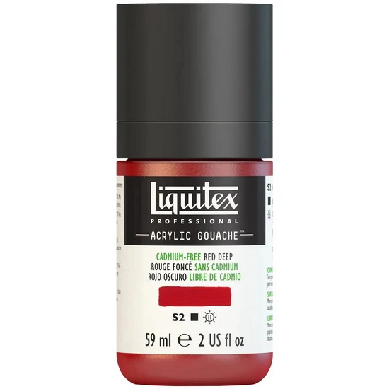 Acrylic gouache - 2oz - cadmium free red deep - s2