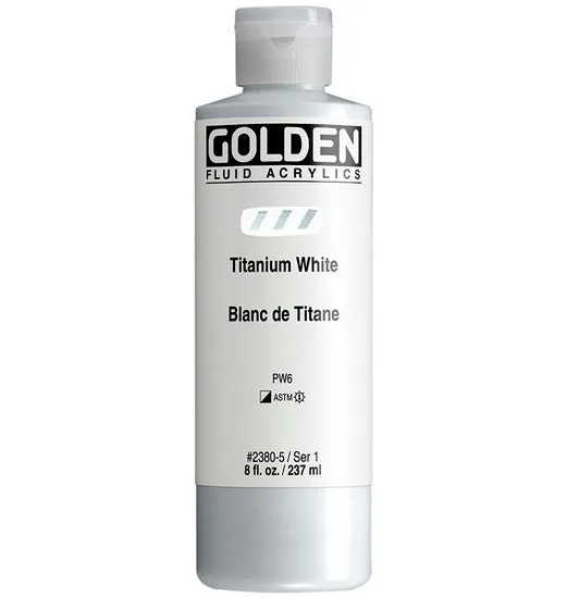 Acrylic fluid - 8 oz titanium white s1