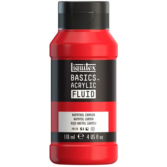 Basics fluid acrylic - 4oz - naphthol crimson