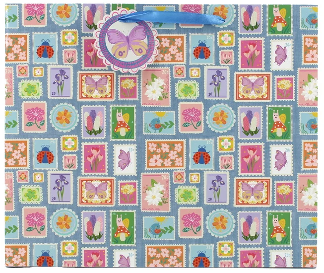 Gift Bag M Colorful Stamps