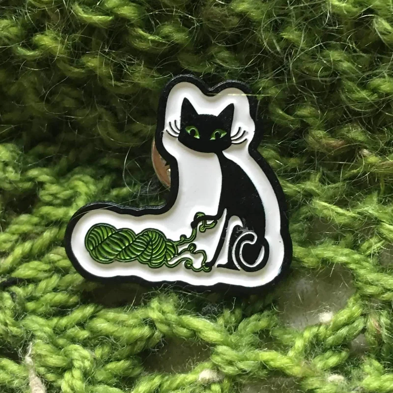 Biscotte Yarns Enamel Pin for knitters