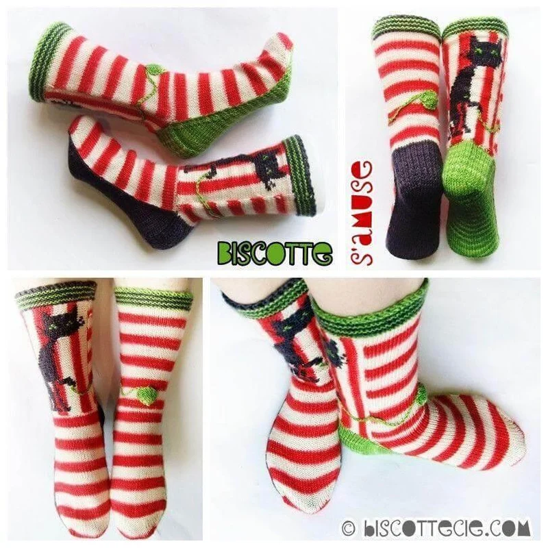 Knitting kit Biscotte socks is having fun