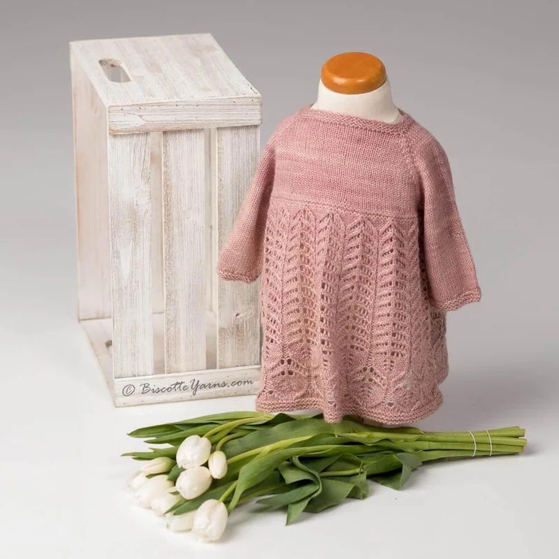 Foliage Baby Dress Knitting Pattern