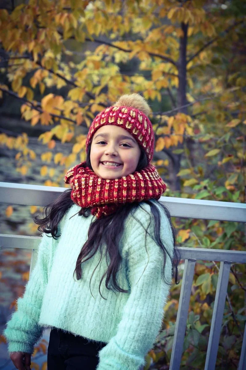 Free knitting pattern to make a hat and a cowl - The Brioche Kit