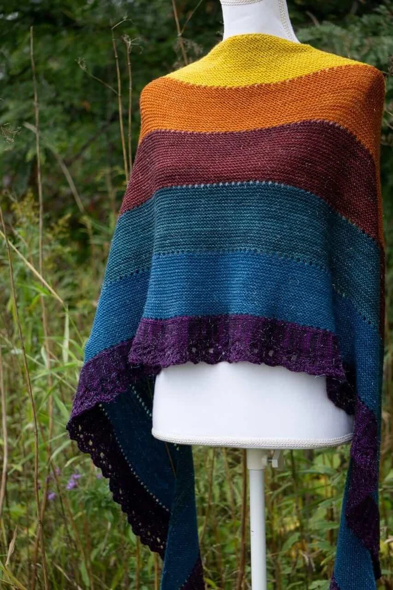 Biscotte "Rainbow" shawl pattern