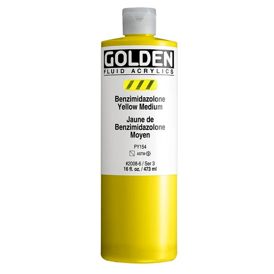 Acrylic fluid - 16 oz medium benzimidazolone yellow s3