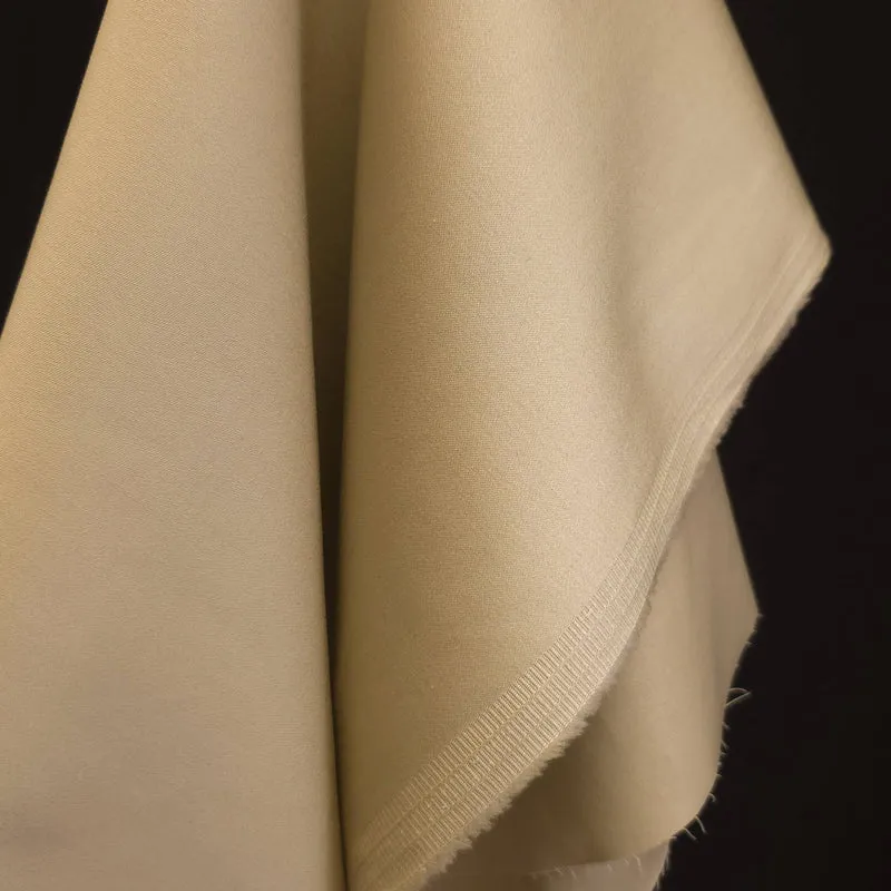 Coton Légèrement Extensible au Fini Satiné | Beige